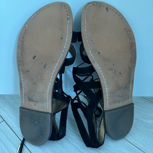 Sam Edelman Women’s Gemma Black Suede Gladiator Sandals, Size 8 - Picture 3 of 5